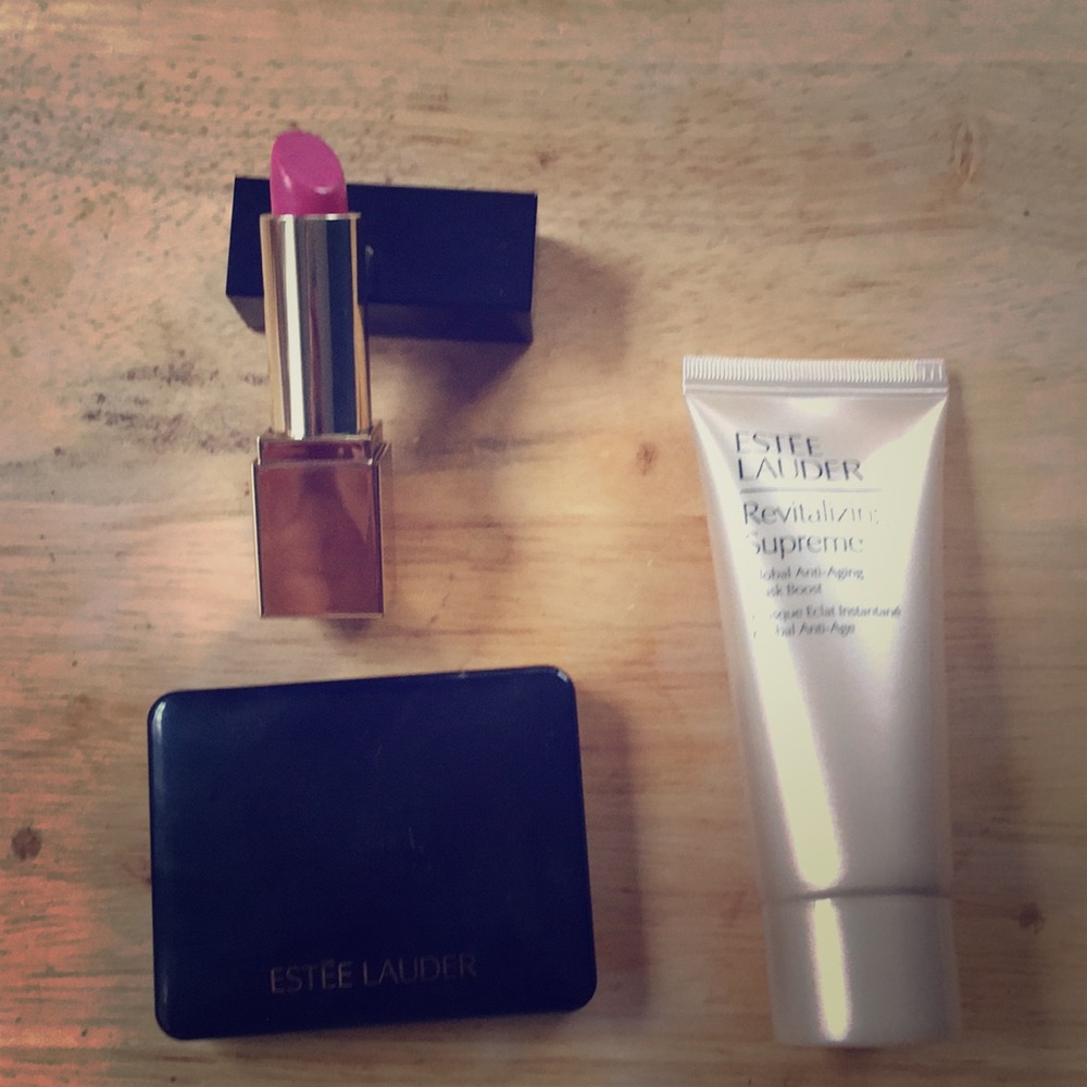 Estee Laudee lipstick eyeshadow and mask